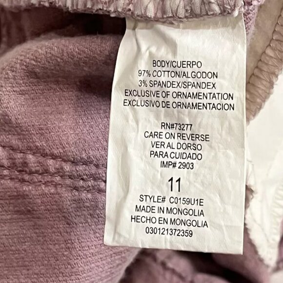 CANDIES Corduroy Pant Women Junior 11 Pink Wide Leg Boot Flare Stretch Y2K Thick - Picture 6 of 6